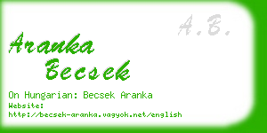 aranka becsek business card